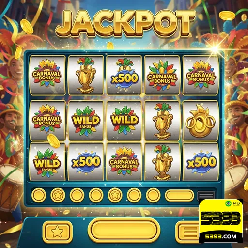 Jogador usando smartphone em jogo de slots com destaque para jackpots